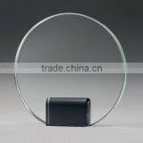 Round Blank Glass Plaques Awards With Black Base thumbnail-1