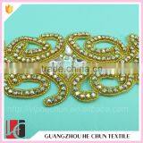 HC-3497 Hechun Crystal Bead Hot Fix Handmade Crochet Applique for Hair Band thumbnail-3