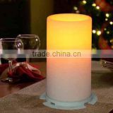 Pedestal flameless electronic led candle with timer and base for home or church decor