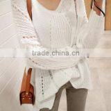Autumn Outfit New V-neck Thin Hollow Out Long Sleeve Knit thumbnail-3