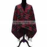 Block Wool Cashmere Poncho,women Winter Scarf thumbnail-1