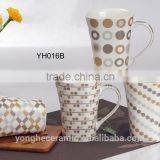 14oz new bone china square mug with matt finished printing