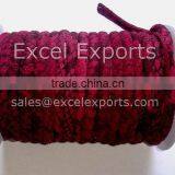 Stitched Leather Cords Red