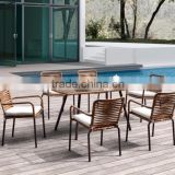 Best Selling wicker rattan outdoor furniture dining set - PVC rattan dining table and chair