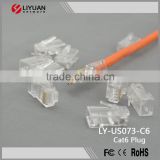 LY-US073-C6 China Male cat6 pass through coupler manufacturers rj45 through hole jack