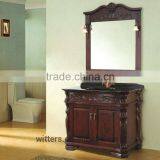 Vintage Bathroom Cabinet Carved Wood Solid Wood American Country Style WTS104 thumbnail-5