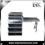 High Quality 6 Drawer Flight Case With DJ Work Table and Casters thumbnail-2