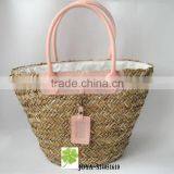 Handmade straw shopping bag Natural straw shopping bag