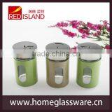 Round Glass Spice Shaker With Metal Coating, Glass Jar thumbnail-1