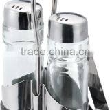 Stainless Steel Condiment Holders Glass Bottle Vinegar Oil Glass Cruet Set thumbnail-4