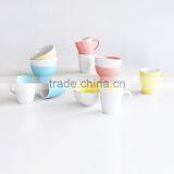 12pcs Ceramic Mug and Bowl Set,Stonware With Solid Color