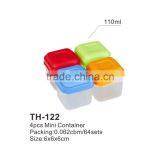 4pcs Food Grade Plastic Storage Conatiner Sqyare Shape NINGBO Plastic Factory thumbnail-1