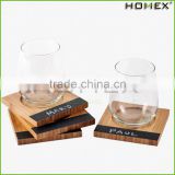 Bamboo Glasses Coaster w Chalkboard Labels Cup Coaster Homex-BSCI Factory