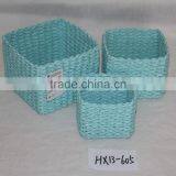 Small Beautiful Popular HX13-605 Light Blue Paper String Handmade Storage Basket thumbnail-1