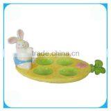 Ceramic Easter Rabbit And Radish WIth Egg Plate thumbnail-1
