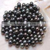 Wholesale 8-9mm Black Round Tahitian Loose Pearls thumbnail-1