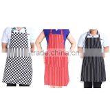 Stripe Bib Apron With 2 Pockets Chef Waiter Kitchen Cook New Tool NVIE thumbnail-6