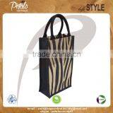 PP Laminated Jute Two Bottle Wine Bag With Padded Rope Handle thumbnail-2