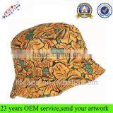 Fashion Summer 100 Cotton Floral Blank Fresh Bucket Hats thumbnail-1