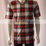 Cotton All Over Printed Tartan t Shirts Men thumbnail-1