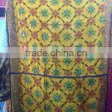 Yellow Hand Embroidered PHULKARI GEORGETTE DUPATTA SHAWL Stole