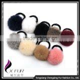 CX-E-21 Mixing Colors 2016 Genuine Rabbit Fur Ball Small Elastic Hair Band thumbnail-2