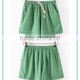 Wholesale Women Summer Beach Girl Cotton Linen Shorts 15 Colors Plus Size thumbnail-5