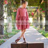 Cotton Linen Fabric Childrens Dresses Ruffles Cuff Kid Clothing Fall Linen Dress thumbnail-2
