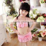 S13737A 2016 Wholesale Kids Swimwear Solid Color Children Beachwear Girls Swimwear thumbnail-2