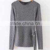 EY0867S Long Sleeve Cable-knit Hem Split Pullover Knit Sweater Patterns for Girls thumbnail-5