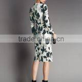 Monochrome Floral Scuba Bodycon Dress thumbnail-1