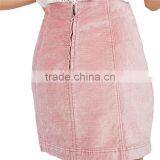 2017 OEM Spring Elegant Velvet Micro Mini Skirt With Zipper thumbnail-6