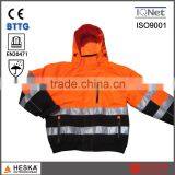 Two Horizontal Reflective Tape Yellow Softshell Coat Safety Jacket