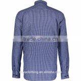 Bulk Wholesale Tailored Blue Checked Slim Fitted Shirts Plus Sizes for Men thumbnail-2