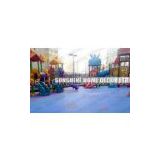Colorful Polypropylene Interlocking Sports Flooring , Blue Plastic Playground Flooring