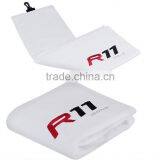 Plain White Golf Towel With Custom Logo Screenprinting thumbnail-5