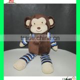 LE B32 Beanie soft baby monkey dark brown sweater animal knit toy
