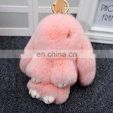Cute Real Rex Rabbit Fur Copenhagen Rabbit Bag Charm for Decoration thumbnail-4