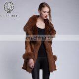 Luxury Fox Fur Trimmed Sheepskin Fur Garment Winter Fox Fur Hood Fur Jacket Bonjovi Original Design DOUBLE FACE Fur Coat thumbnail-6
