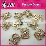 Fashion Lady Shoe Decorative Flower Pattern Gold Small Plastic Buckles for Lady Shoes