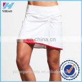 Yihao Custom Women White Tennis Skirt Gym Wear Tennis Dress Sportswear Wholesale