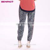 New Design Customized Leaf Print Casual Rayon Boho Harem Trouser Pants