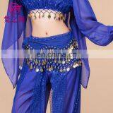 Cheap Chiffon 128 Coins Belly Dance Hip Scarf Belt With Gold Coins Y-2012# thumbnail-2