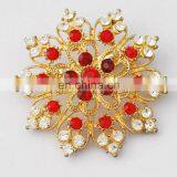 High Quality Cheap Wholesale Crystal Stone Custom Flower Brooch Pin thumbnail-5