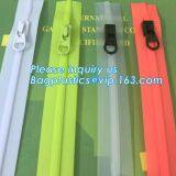 Plastic Flange Zipper Without Teeth, PP/PE/PVC/EVA Plastic Flange Zipper For Pouch, PP/PE/PVC/EVA Plastic Flange Zipper