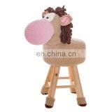 Yarncrafts Stuffed Handmade Covering Crocheted Pony Chair Animal Stool For Kids