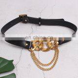 TWOTWINSTYLE Casual Chain Hit Color Patchwork PU Leather Elegant Women Girdles thumbnail-3