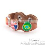 Hot Sale Real Genuine Leather Bracelet With Snap Button Bracelet thumbnail-4