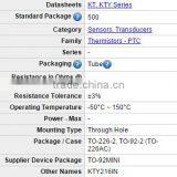 Sensors, Transducers Thermistors - PTC KTY21-6 SENSOR TEMP RESISTIVE TO-92MINI thumbnail-3