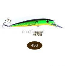 Factory Big 197mm 45g Plastic Hard Metal Tongue Saltwater Sea Fishing Deep Sinking Fishing Lures Minnow thumbnail-3